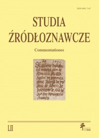 Studia Źródłoznawcze, tom 52