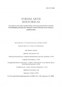 Forum Artis Rhetoricae Nr 2 (2), październik-listopad-grudzień, rok 2004