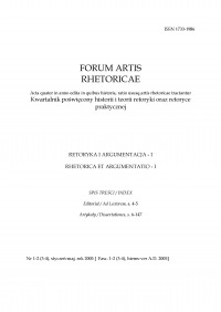 Forum Artis Rhetoricae Nr 1-2 (3-4), styczeń-maj, rok 2005