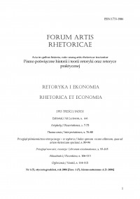 Forum Artis Rhetoricae Nr 1 (7), styczeń-grudzień, rok 2006
