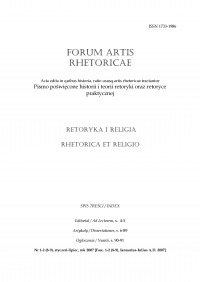 Forum Artis Rhetoricae Nr 1-2 (8-9), styczeń-lipiec, rok 2007