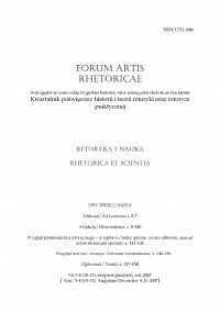 Forum Artis Rhetoricae Nr 3-4 (10-11), sierpień-grudzień, rok 2007