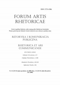 Forum Artis Rhetoricae Nr 3-4 (18-19), lipiec-grudzień, rok 2009