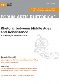 Forum Artis Rhetoricae Nr 4, październik - grudzień, rok 2011