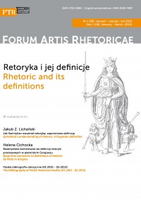 Forum Artis Rhetoricae Nr 1 (28), styczeń - marzec, rok 2012