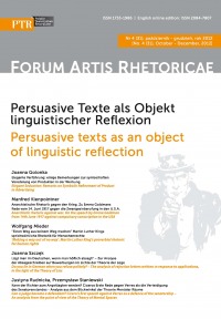 Forum Artis Rhetoricae Nr 4 (31), październik - grudzień, rok 2012