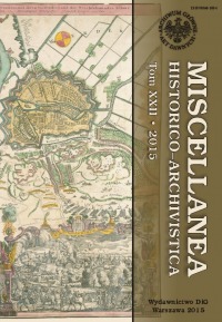 Miscellanea Historico-Archivistica, tom XXII