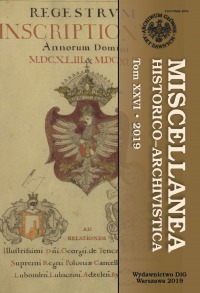Miscellanea Historico-Archivistica, tom XXVI