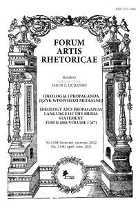 FORUM ARTIS RHETORICAE Nr 2 (68) kwiecień–czerwiec, 2022