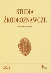 Studia Źródłoznawcze, tom 39