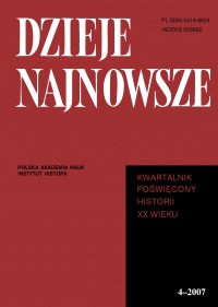 Dzieje Najnowsze, rok 2007, nr 4