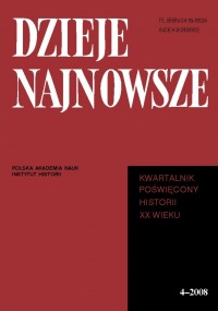 Dzieje Najnowsze, rok 2008, nr 4