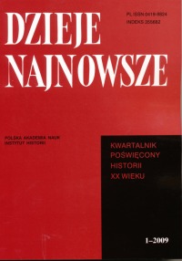 Dzieje Najnowsze, rok 2009, nr 1