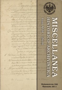 Miscellanea Historico-Archivistica, tom XVII