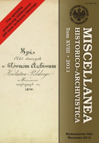 Miscellanea Historico-Archivistica, tom XVIII