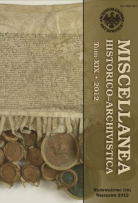 Miscellanea Historico-Archivistica, tom XIX